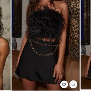 12th tribe black feather bandeau top